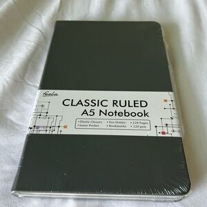 Feela Hardcover Classic Ruled A5 Notebook - Unopened | Includes Pen | Gray